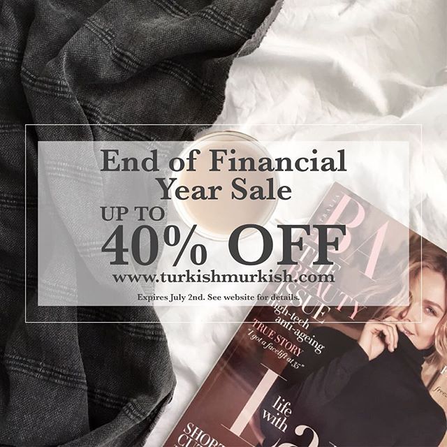 You have all been waiting for it ! Go to our website in our bio and have fun shopping. Free shipping for orders over $100 Australia wide. #endoffinancialyear #sale #supersale #turkishmurkish #turkishmurkishc #turkishtowel #shoplocal #shoppingonline #shopping #bargain #eofysale #40%off - BRENNY GIOVIS (@turkishmurkishc)